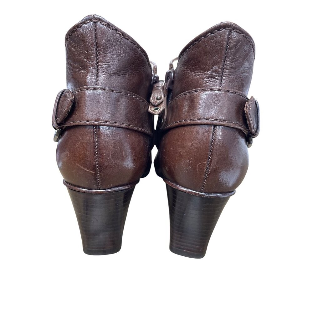 Cole Haan womans brown leather Kitt heels ankle boots Sz 7.5B SKU 9617 - Picture 9 of 13